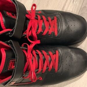 Fila Vulc Mid Hi Top Shoes Mens Size 10.5 Black Red Basketball Sneakers